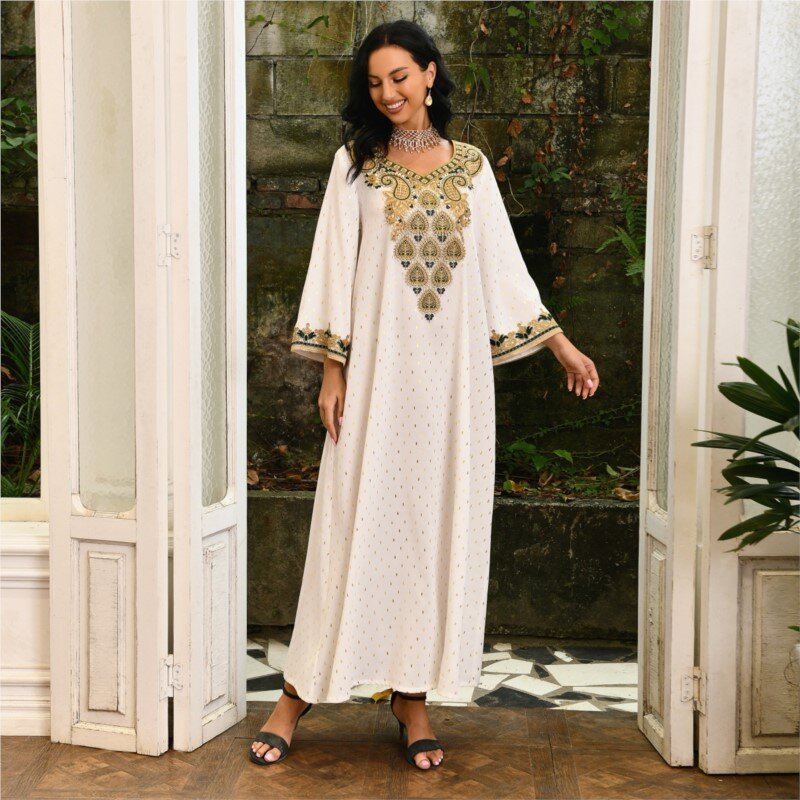 Barwa brązowa na Bliskim Wschodzie odzież muzułmańska lekka luksusowe koronki arabska damska