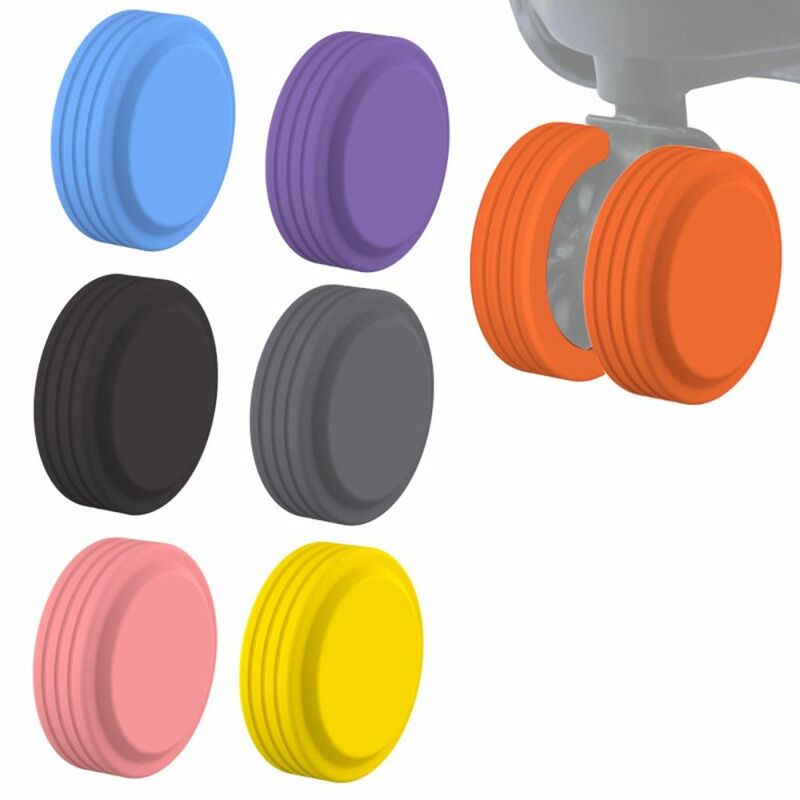 4/8PCS Silent Luggage Wheels Cover Reduce Noise Silicone Wheels Caster Shoes Durable Universal Chair Wheel Protector