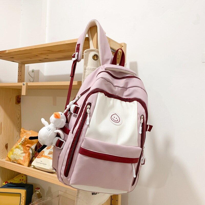 2023 Canvas Backpack Fashion Student Back Pack Japanese Minimalist Junior High School Student Travel Computer Bags