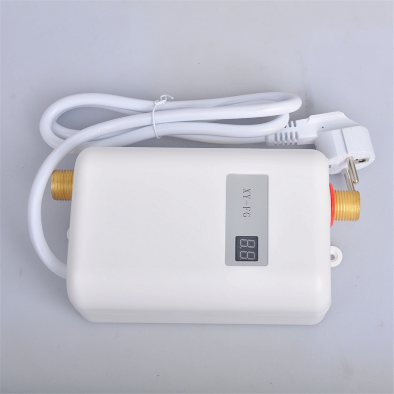 Mini aquecedor elétrico de água com display digital, tornozelos de água quente, 3800W, apto para banheiro, cozinha, lavar, plugue UE