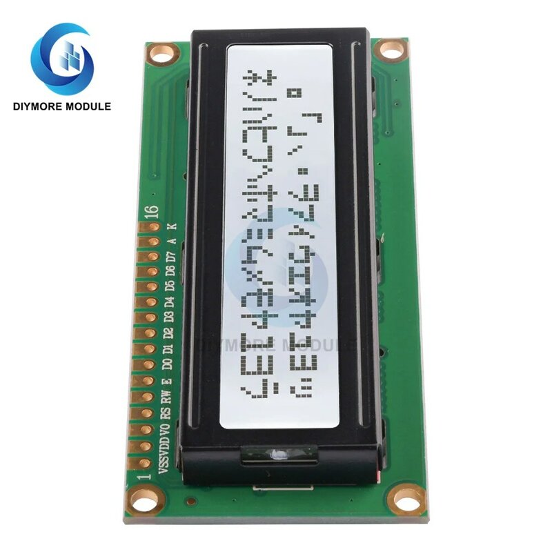 Monitor LCD LCD1602, pantalla gris de 5V con caracteres negros sobre fondo blanco, módulo de pantalla LCD de 16x2 caracteres LCM1602A
