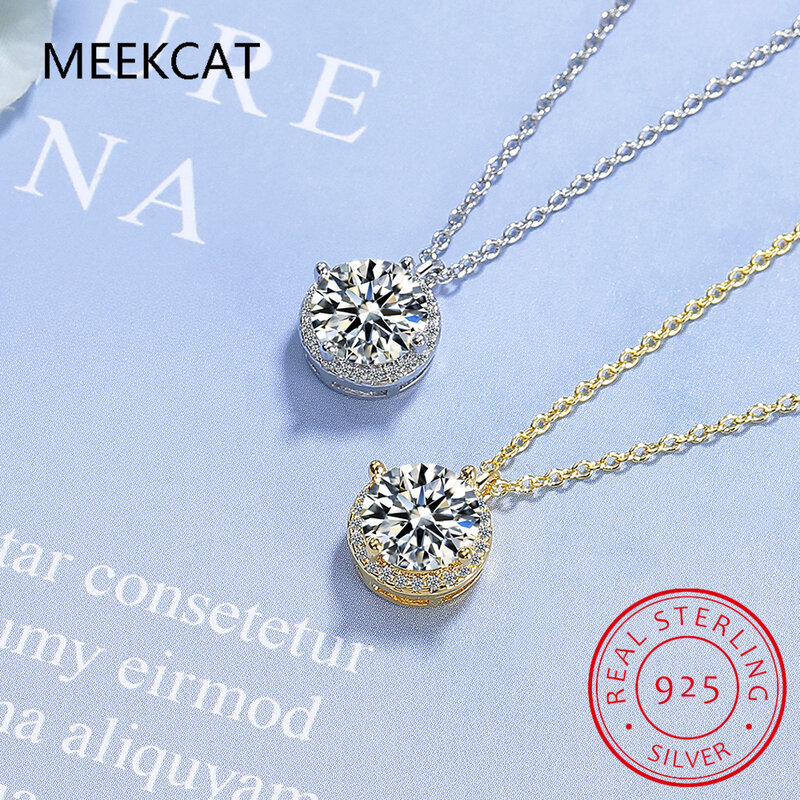 Ожерелье из муассанита 925 карат VVS1 D, ожерелье из серебра пробы с сертификатом, ювелирные украшения для женщин