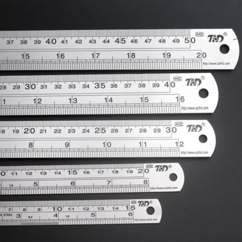 Règle de jauge de mesure multifonctionnelle en acier inoxydable, règle droite durable pour bijoux, 20cm, 30cm, 50cm