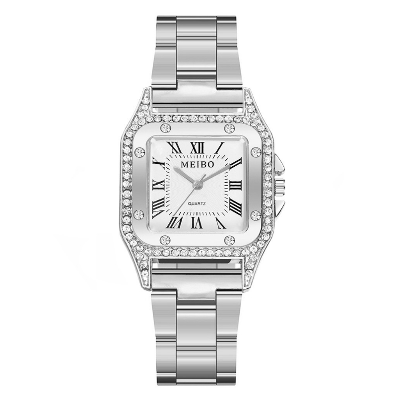 Relógio quadrado moda senhoras relógios de luxo ouro rosa banda aço inoxidável quartzo relógios de pulso bayan kol saati reloj mujer