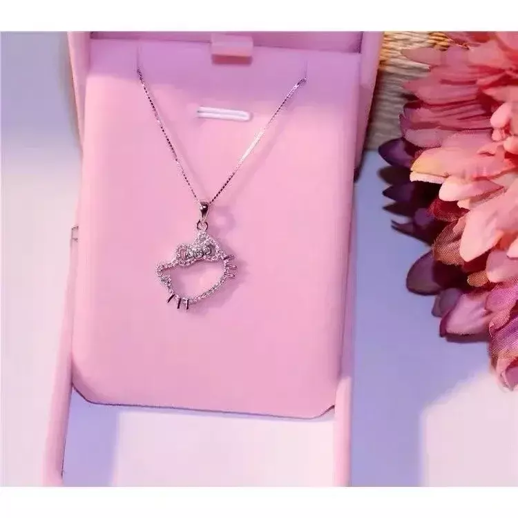 Женское ожерелье с подвеской «Hello Kitty», с кристаллами