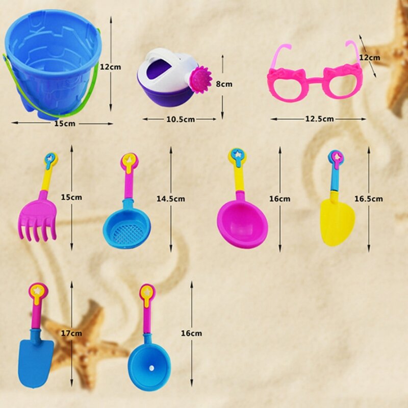 HUYU Strand-Sandspielzeug-Set in neuen Farben, Geschenk für Kinder, Sommer, Outdoor, ungiftig und umweltfreundlich, ab 3 Jahren