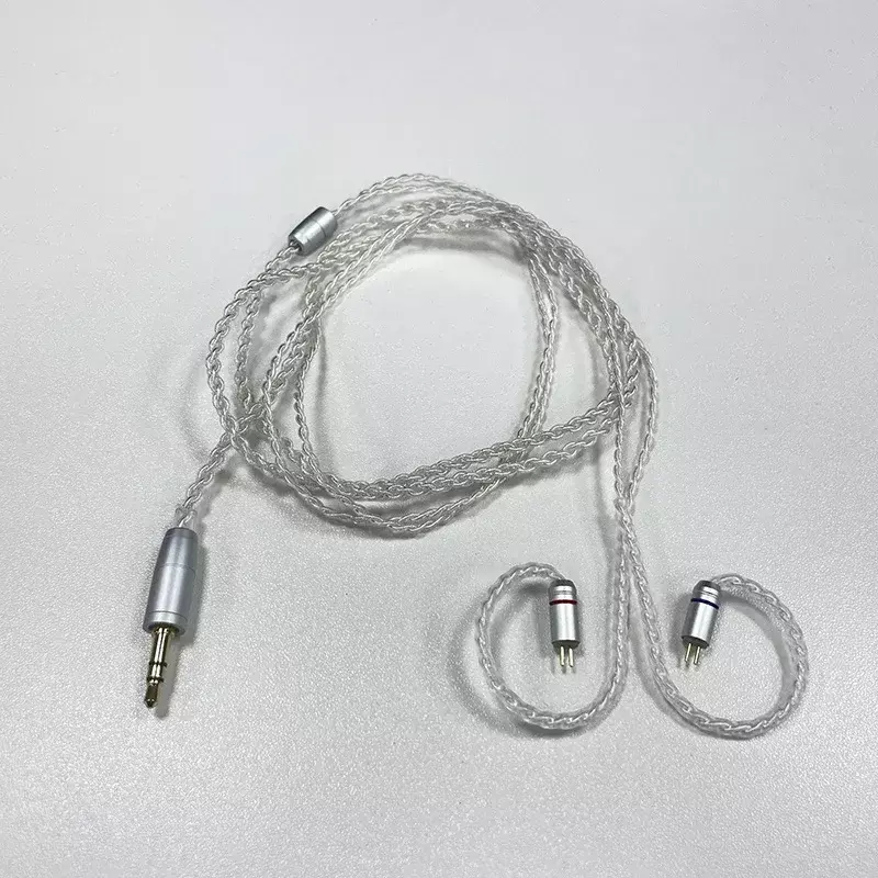 Четырехжильный посеребренный кабель 0,78 мм, двойной контакт, Модернизированный провод с пшеничным 2-контактным кабелем для наушников.