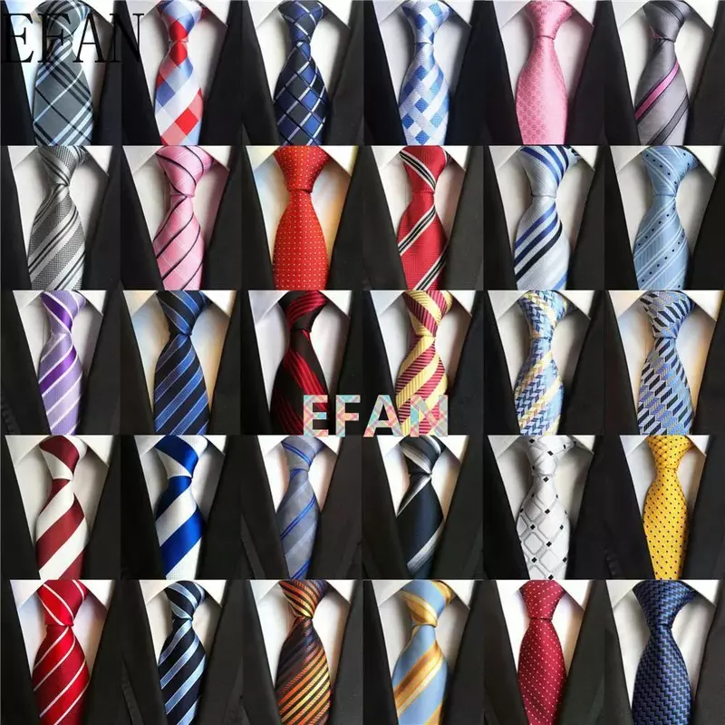 Corbatas clásicas de seda 100% para hombre, corbatas para el cuello de 8cm a rayas a cuadros para hombres, corbatas formales para negocios, de lujo para bodas y fiestas, corbatas