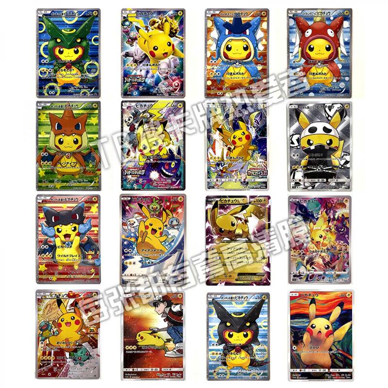 Juego de cartas de Pokémon Ptcg, juego de 25 unidades, cartas láser Flash de Pikachu, Mario Bros, japonés, Diy