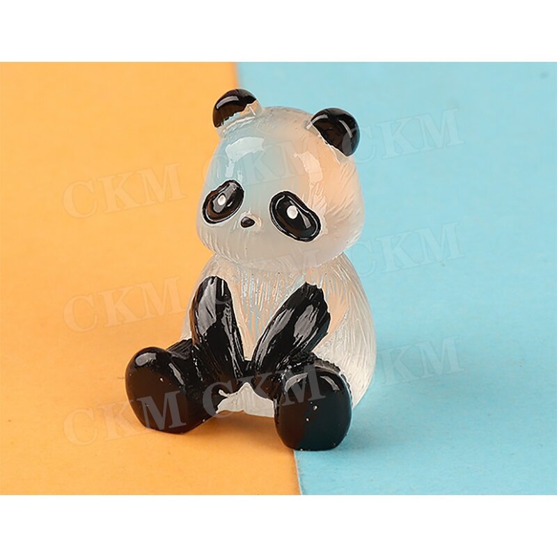 Figurinhas Mini Panda Brilhante, Ornamento Miniatura Panda, Decoração em vaso de flores, Micro Paisagem
