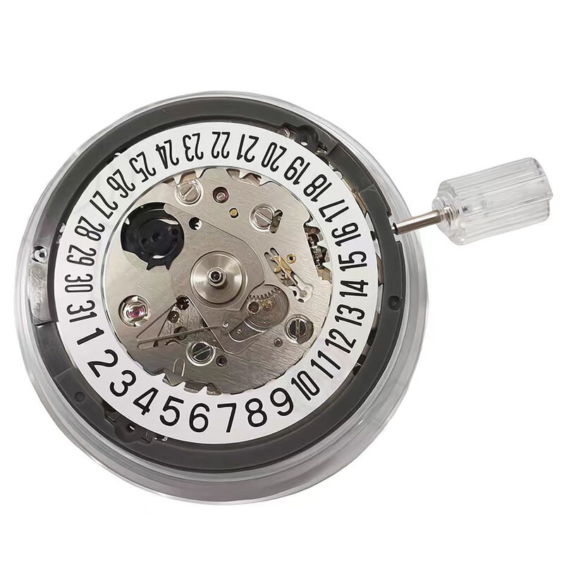 흰색 달력 남성용 기계식 시계, NH35 자동 기계식 무브먼트, 고정밀 아랍어 디지털 시계, 일본 정품