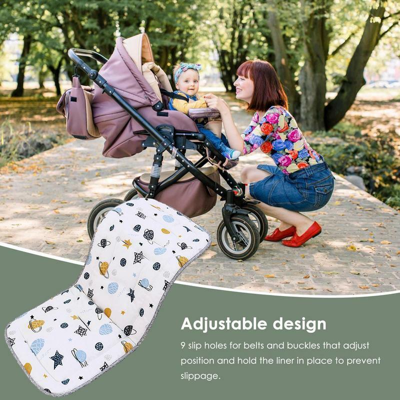 Toddler Pram Liner Stroller Car Liner Pad For Pram Reversible Breathable Toddler Car Seat Cushion For Car Seats Strollers High