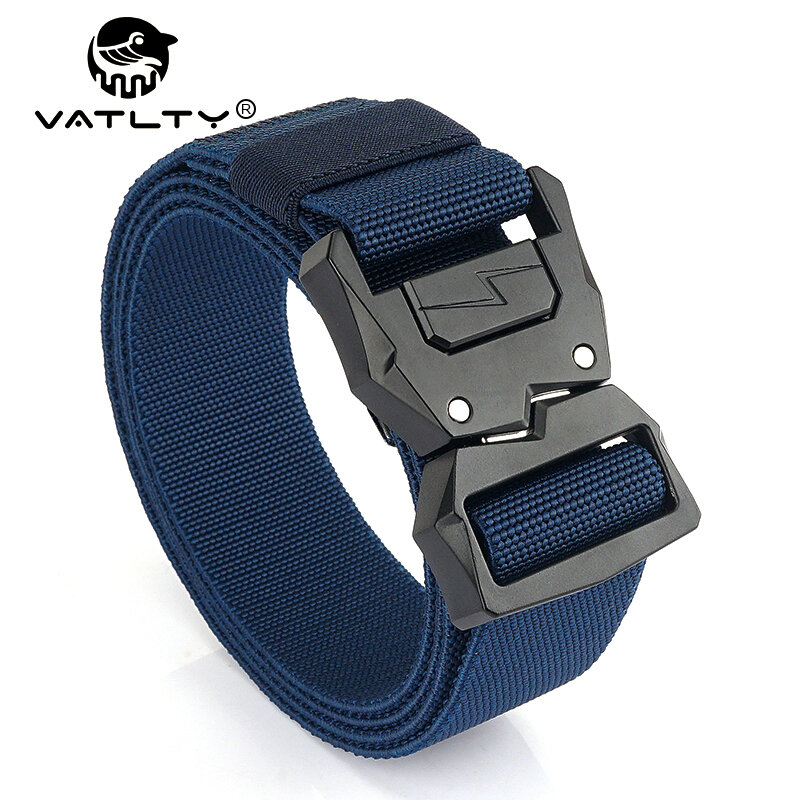 VATLTY 110cm-140cm Cinturón elástico para hombres Hebilla de aleación de liberación rápida Cinturón militar Cinturón del ejército Cinturón táctico al aire libre Cintura de jeans masculinos