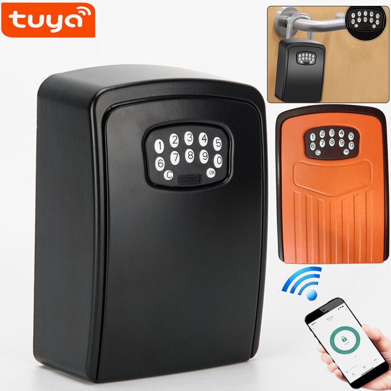 Cbox02-キー用のコネクテッドホームボックス,盗難防止システム,コード付きオーガナイザー,Tuyaアプリケーション,セキュリティロックボックス