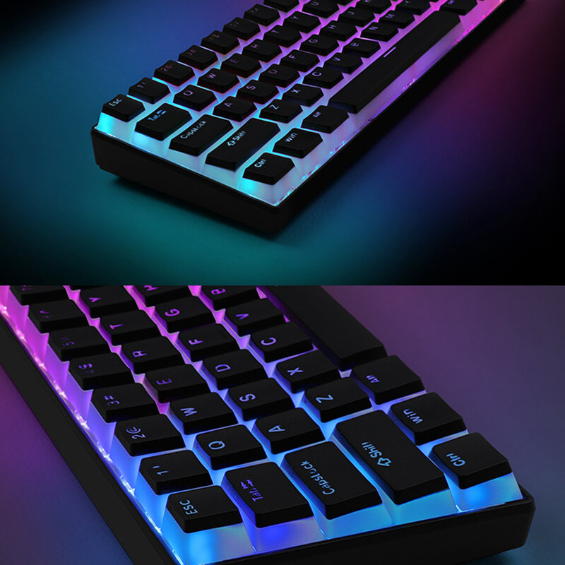 ZIFRIEDN 130 Keys Pudding Keycaps for Mechanical Keyboard PBT OEM Key Caps Jelly RGB Full Size 60% 100% Keycup Pink Blue Color