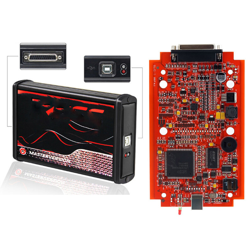 Ksuite KT V7.02 V2.25 ECU Progrmmer 4LED 빨간색 PCB EU 온라인 마스터 버전 No Token Limited 지원 전체 프로토콜