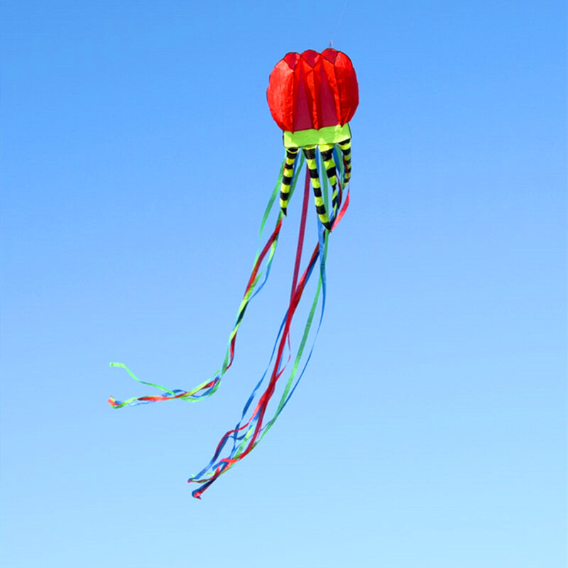 Gratis Pengiriman 8M Layang-layang Ubur-ubur Besar Gulungan Layang-layang Gurita Terbang Kain Nilon Ripstop Mainan Paralayang Garis Kevlar Layang-layang Dewasa