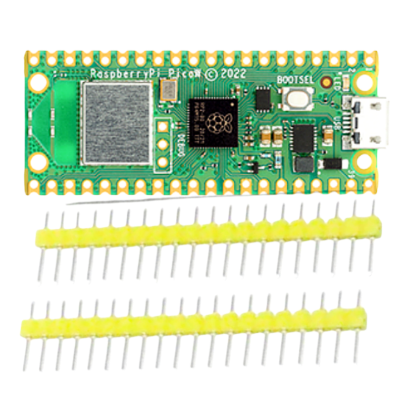 Raspberry Pi Pico w-kit de placa de desarrollo, de baja potencia de doble núcleo microordenador, procesador de alto rendimiento, wifi, RP2040, oficial
