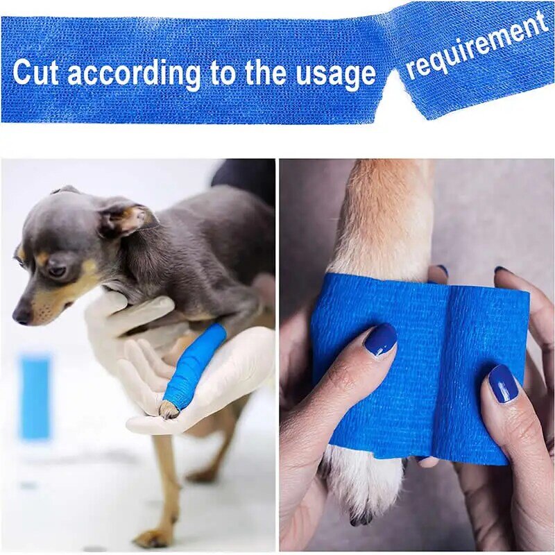 6-24 rotoli sport benda autoadesiva veterinario avvolge nastro articolazioni delle dita Kit protettivo atletico benda elastica per animali domestici 2.5-10CM