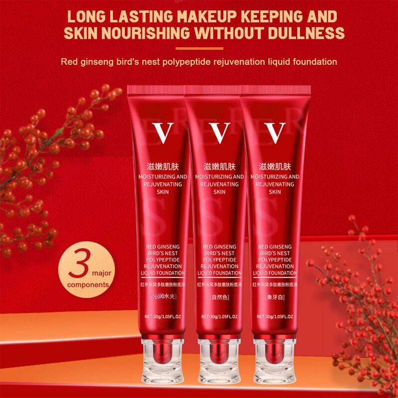 Red Foundation flüssiges Ginseng Vogelnest Polypeptid Concealer Haut pflegende BB Creme Make-up Kosmetik