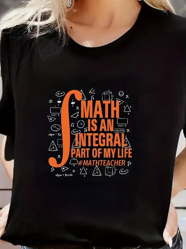 수학 영어 티셔츠 숙녀 패션 티셔츠, 반팔 크루넥, Y2K 탑, 빈티지 하라주쿠