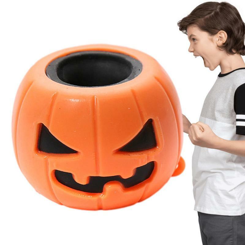 Halloweenowa zabawka do wyciskania dyni, dyniowa głowa złagodzić stres, zabawki typu Fidget miękka, bezpieczna, gładka dyniowy duch Halloween