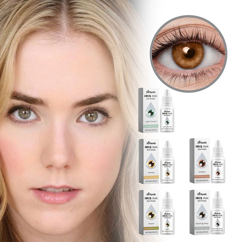 Colírio hidratante para maquiagem dos olhos, suprimentos para cuidados oculares, mudança de cor, uso seguro Brighten, 10ml