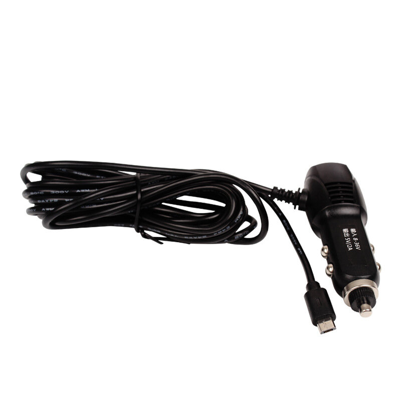 3.5meter 11.4ft Micro USB Car Charger Adapter 5V 2A with One USB Port for Car DVR Camera Recorder / GPS Input DC 12V-24V