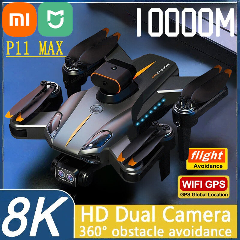 Xiaomi-drone mijia p11 pro com gps, quadcopter dobrável, 8k, câmera hd, 4 way, inteligente, controle remoto, quadcopter, rc, 10000m