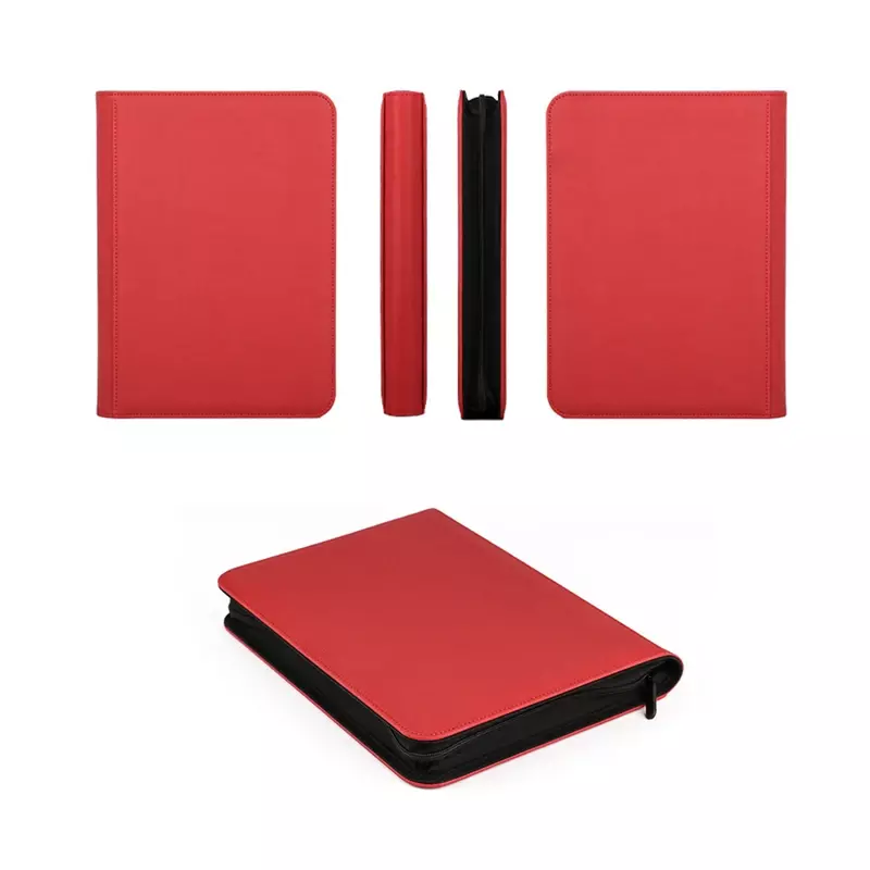 PU leather 4/9 tasche per pagina gioco zipper card album tasca fissa adatto per MG/PKM/FOW/YGO side mounted binder 160/360 Grid