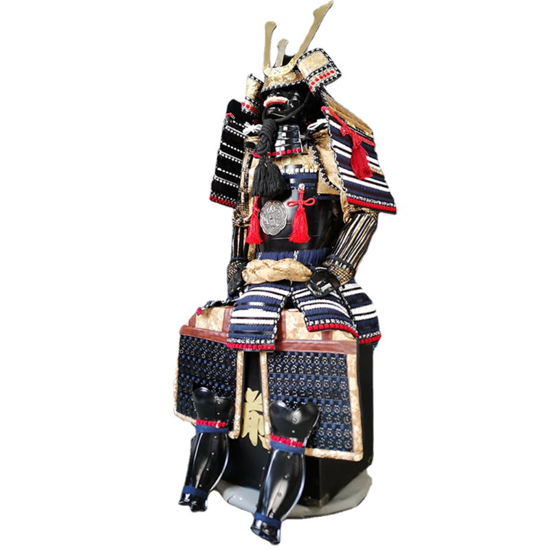 Armatura Samurai giapponese Ooyoroi generali in acciaio al carbonio Miyamoto Musashi Warrior Armor casco con supporto per scatola Cosplay indossabile