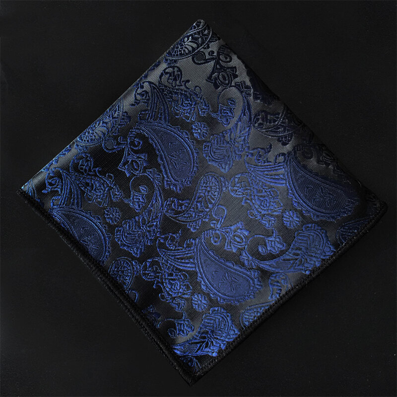 Mannen Jacquard Veer Getextureerde Zakdoeken Luxe Retro Darkstripe Cashew Vierkante Zak Zakdoeken Mode Pak Accessoires