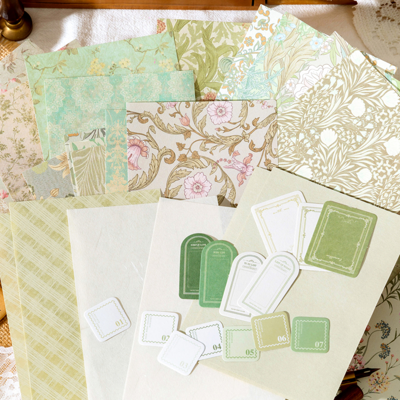 Mr.Paper 6 stili pianta manuale di carta Vintage materiale fai da te sfondo multifunzionale decorazione della stanza di carta cancelleria coreana