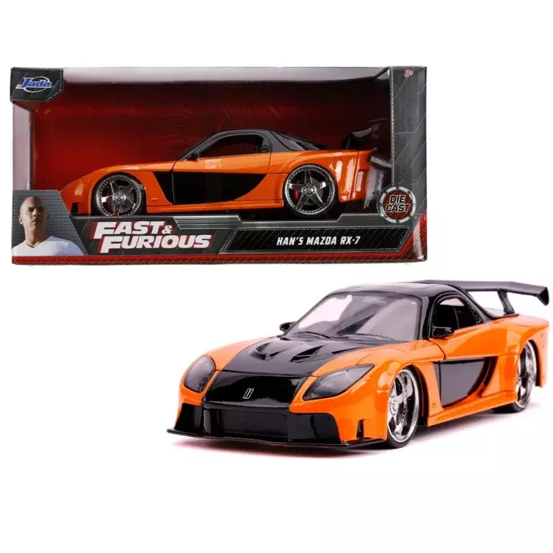 Jada1:24 Fast And Furious HAN’s Mazda RX-7 Collection Of Die-casting Simulation Alloy Model Car Toys Children Gift Collection