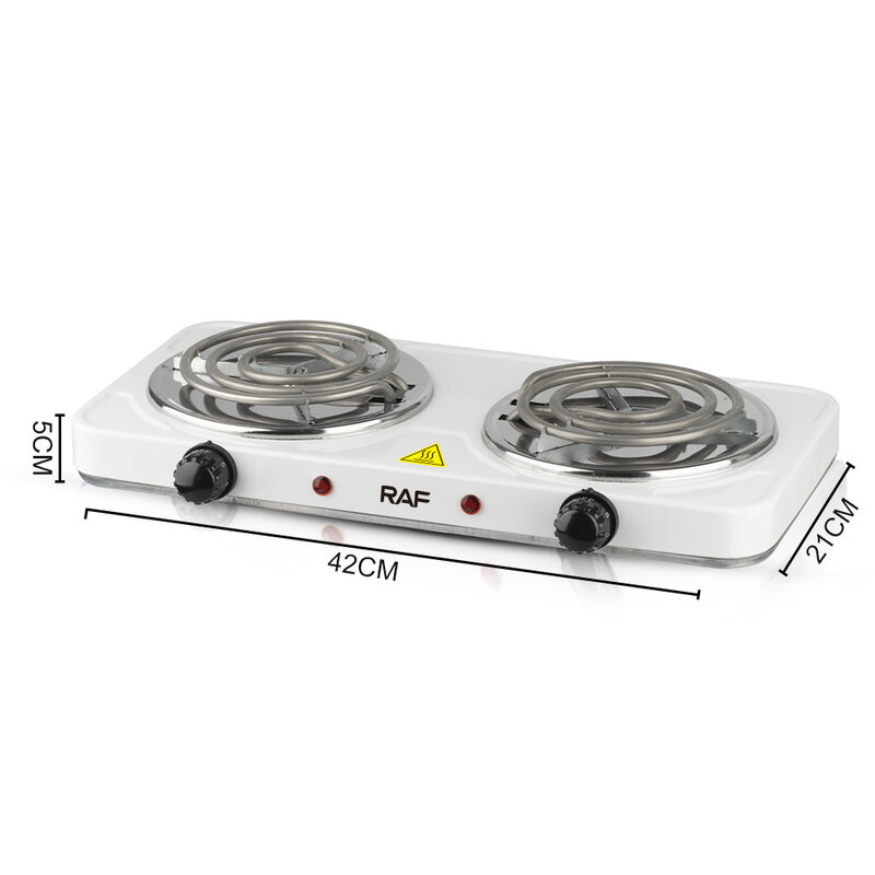Cabeça dupla fogão de indução cerâmica elétrica fogão 1000w comercial aço inoxidável fogão indução casa mexer fritar inteligente