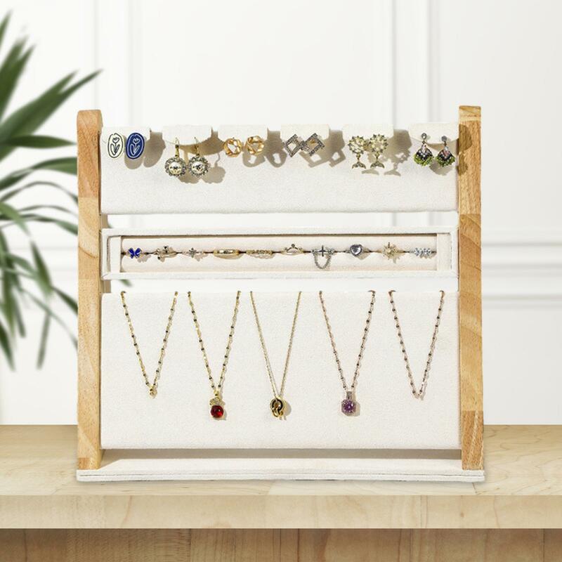Espositore per gioielli verticale in legno espositore per gioielli espositore per gioielli per orecchini con anello per orologi collane con braccialetti