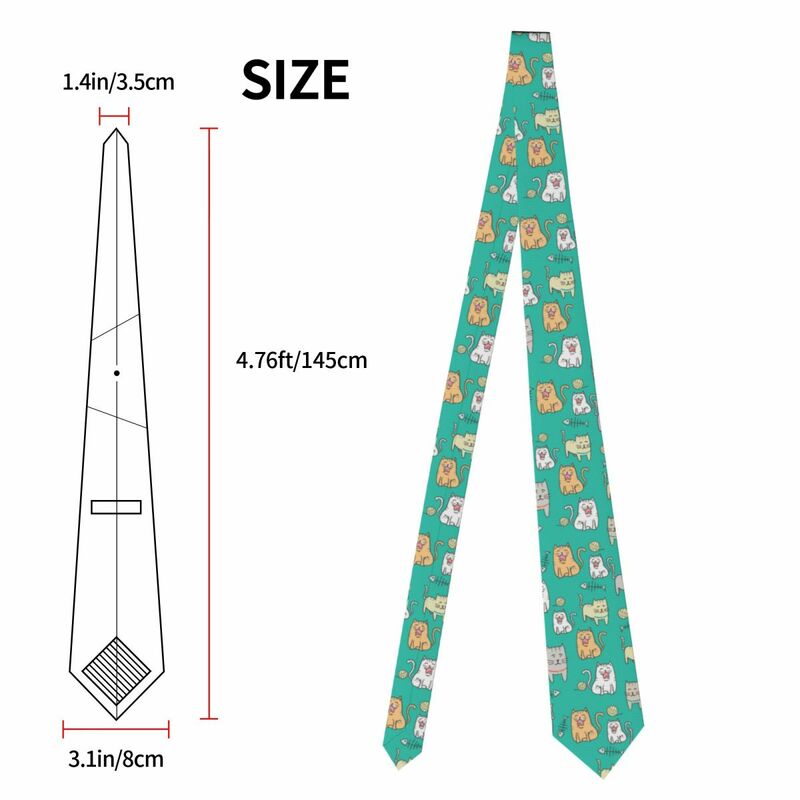 Classic Tie Men Neckties for Wedding Party Business Adult Neck Tie Casual Cute Cat Cartoon Style Tie