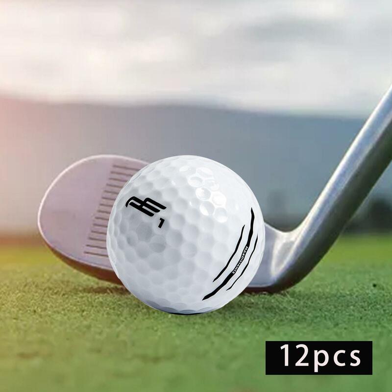 12 Stück Golfbälle 2 Schichten Super Long Distance tragbar für den Heimgebrauch Schaukel