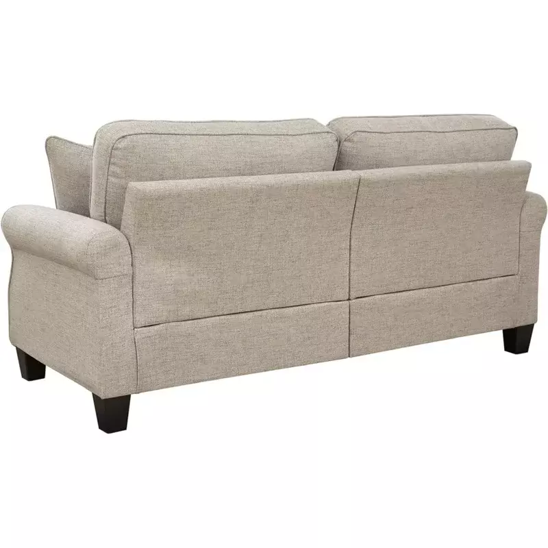 Sofá moderno con 2 almohadas, diseño de firma de Ashley Alessio, color Beige