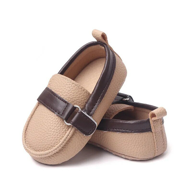 Mocassins en cuir à semelle souple pour bébé garçon de 0 à 18 mois, chaussures CPull de marque, accessoires pour nouveau-né