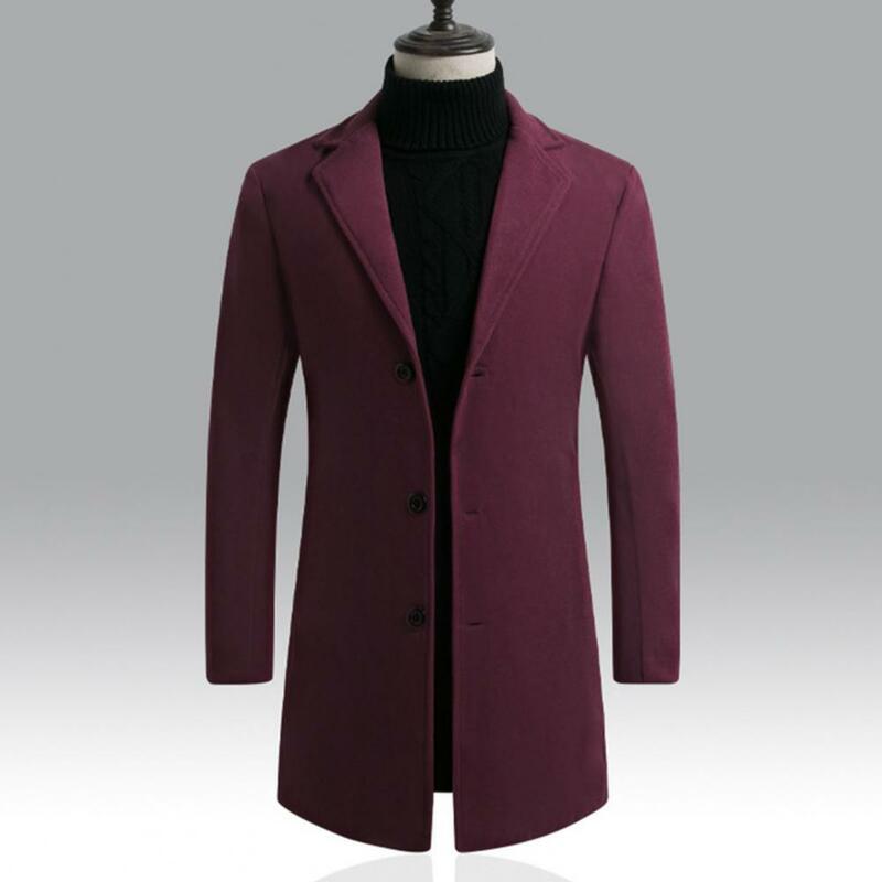 Gabardina a prueba de viento para hombre, chaqueta elegante de longitud media, ajustada, para ocasiones formales, Otoño e Invierno
