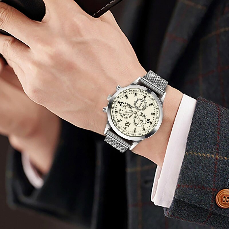 Zegarki luksusowe zegarek kwarcowy tarcza ze stali nierdzewnej zegarek typu Casual Bracele męski zegarek dla mężczyzn Reloj Hombre De Lujo relógio