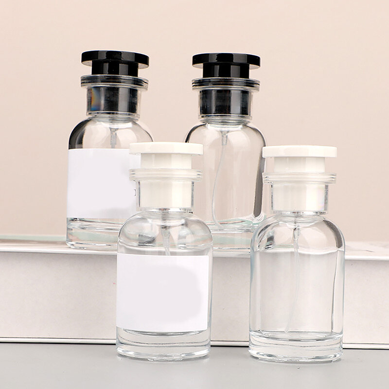 30ml szklana pusta butelka na perfumy cylindryczna butelka podwodna przenośna z rozpylaczem do perfum butelka próbka