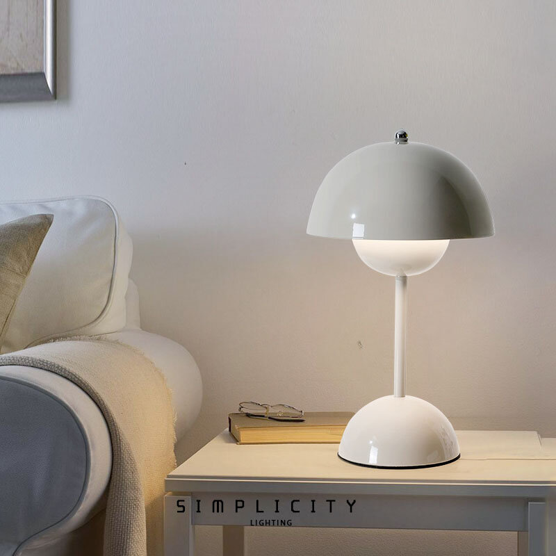Lámpara de mesa de seta recargable por USB, accesorio de iluminación interior con ajuste de tres velocidades, lámpara de escritorio de brote de flores, decoración del Hoom, luz nocturna