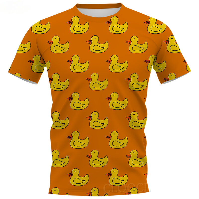 Zabawna kreskówka żółta kaczka męska koszulka dowcip Cosplay żółta kaczka 3d z cyfrowym nadrukiem męska koszulka kobiet i T-shirt męski