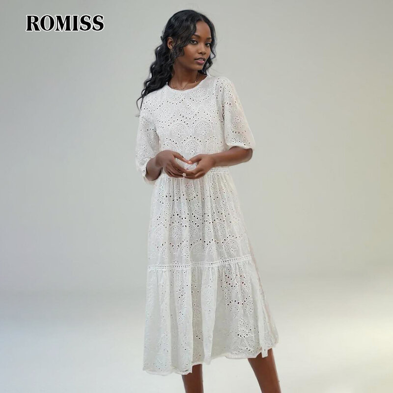 ROMISS-vestido Midi ajustado sin tirantes para mujer, traje Sexy de cintura alta con estampado de bloques de colores, ropa de verano