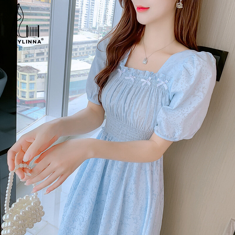 Женское шифоновое платье, модное длинное платье в Корейском стиле, лето 2023