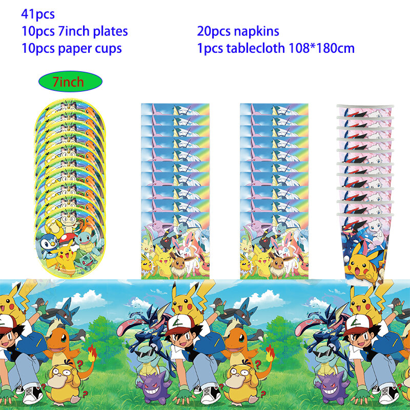 Мультяшная игра Такара том Покемон украшение на день рождения воздушный шар баннер фон Покемон столовая посуда товары для вечеринки Baby Shower