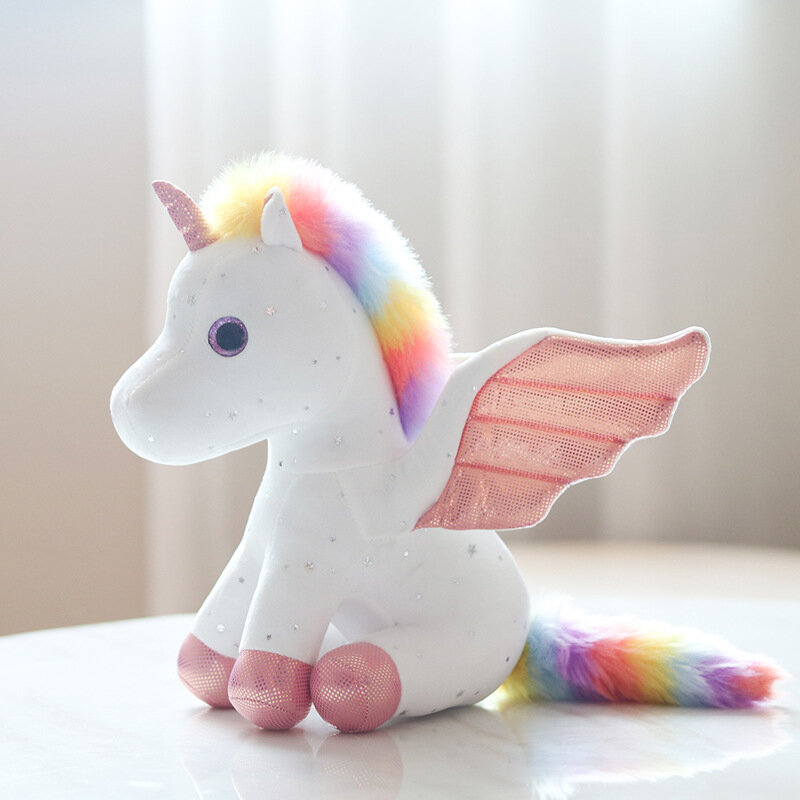 Mascot Ragdoll ของขวัญสินค้าจุด Rainbow Starry Sky Wing ยูนิคอร์น Plush ตุ๊กตาของเล่นตุ๊กตาตุ๊กตาสัตว์ Kawaii หมอนน่ารัก
