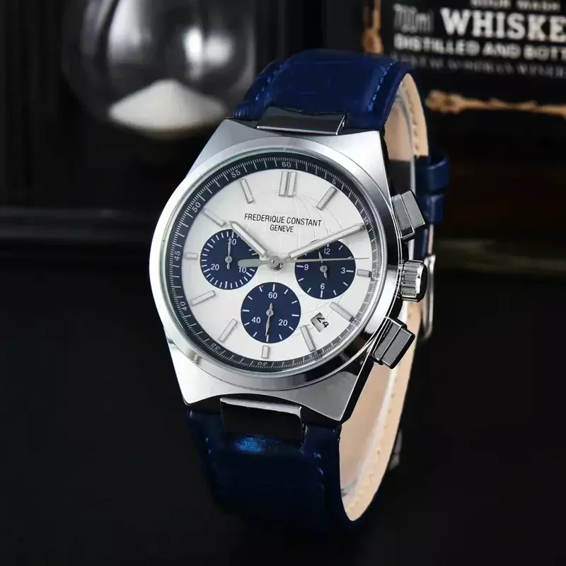 Reloj de cuarzo azul para hombre, cronógrafo de pulsera con personalidad, función completa, de lujo, de alta calidad